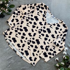 Miss Look brand cow print top. Womens size S. NEVER WORN!